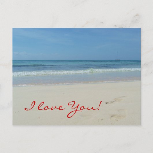 I Liebe You Beach Postkarte (Vorderseite)