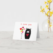 "I Liebe you" Bear Valentine Liebe Card Karte (Gelbe Blume)