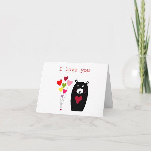 "I Liebe you" Bear Valentine Liebe Card Karte (Vorderseite)