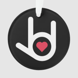 I Liebe You Black Christmas Ornament