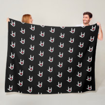 I Liebe You Black Fleece Blanket