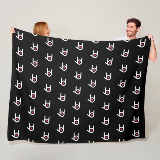 I Liebe You Black Fleece Blanket (Beispiel)
