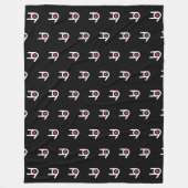 I Liebe You Black Fleece Blanket (Vorderseite)