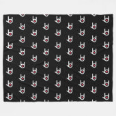 I Liebe You Black Fleece Blanket (Vorderseite (Horizontal))
