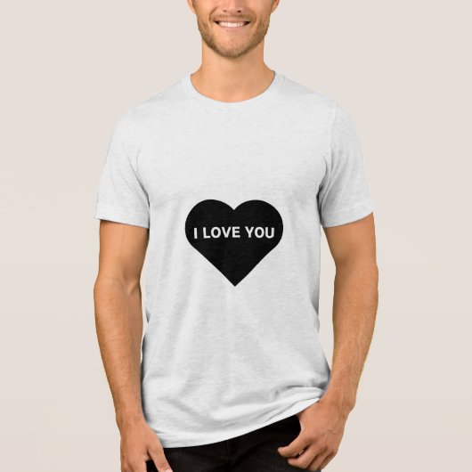 I Liebe You Black T Shirt Design (Vorderseite)