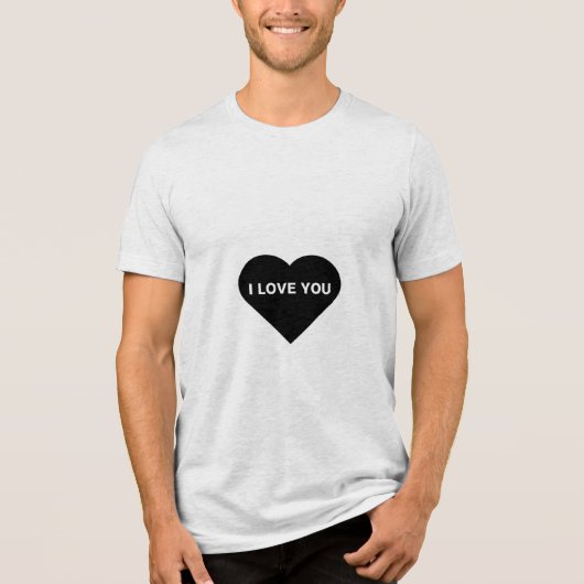 I Liebe You Black T Shirt Design (Vorderseite)