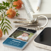 I Liebe you Blue Daddy Custom baby Foto Name Schlüsselanhänger (Vorderseite rechts)