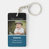 I Liebe you Blue Daddy Custom baby Foto Name Schlüsselanhänger (Rückseite)