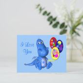 I Liebe You Blue Dragon Balloons Postcard Postkarte (Stehend Vorderseite)