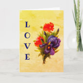 I Liebe You Blue Iris Blume Art Personalisierte Ka Karte (Vorderseite)