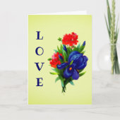 I Liebe You Blue Iris Blume Personalisierte Karte (Vorderseite)