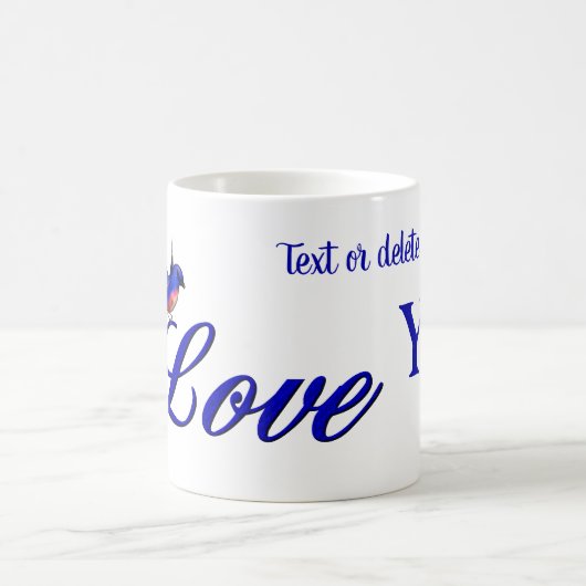 I Liebe You Bluebird Personalisiert Kaffeetasse (Mittel)