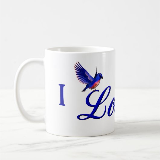 I Liebe You Bluebird Personalisiert Kaffeetasse (Links)