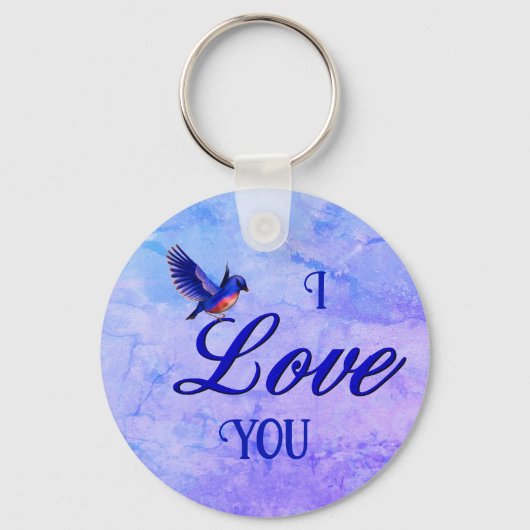 I Liebe You Bluebird Schlüsselanhänger (Vorderseite)
