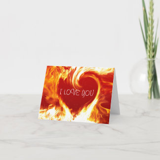 I Liebe You Burning Heart Card Karte