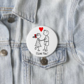 I Liebe You Button mit Niedlichem Paar - Anpassbar (Beispiel)