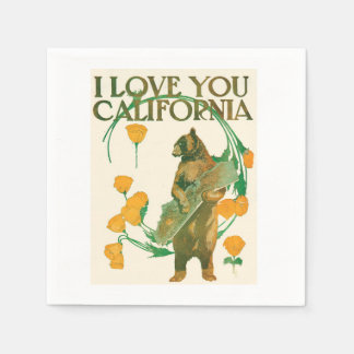I Liebe You California Bären Cocktail Party Servie Serviette