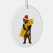 I Liebe You California Bären mit Weihnachtsmannmüt Keramik Ornament (Rechts)