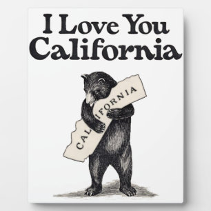 I Liebe You California Bear Hug Fotoplatte