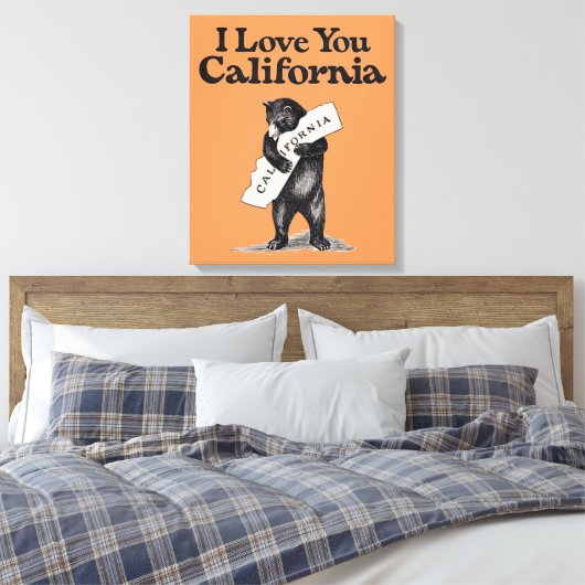 I Liebe You California Bear Hug Leinwanddruck (Insitu (Schlafzimmer))