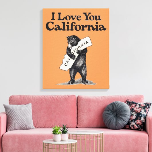 I Liebe You California Bear Hug Leinwanddruck (Insitu (Wohnzimmer))