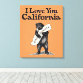 I Liebe You California Bear Hug Leinwanddruck (Insitu (Holzboden))
