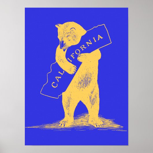 I Liebe You California - Blue and Gold Poster (Vorne)
