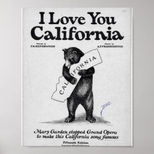 I Liebe You California Sheet Music Poster