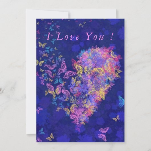 I Liebe You Card Butterfly Herz Romantische Liebe (Rückseite)