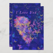 I Liebe You Card Butterfly Herz Romantische Liebe (Vorne/Hinten)