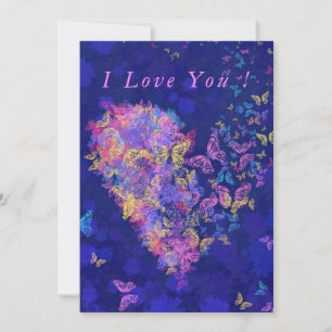I Liebe You Card Butterfly Herz Romantische Liebe