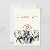 I Liebe You Card Romantic Couple Elephant Malerei Karte (Vorderseite)
