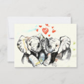 I Liebe You Card Romantic Couple Elephant Malerei Karte (Rückseite)