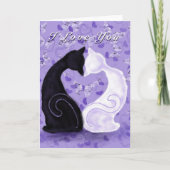 I Liebe You Card with Romantic Couple Cat Karte (Vorderseite)