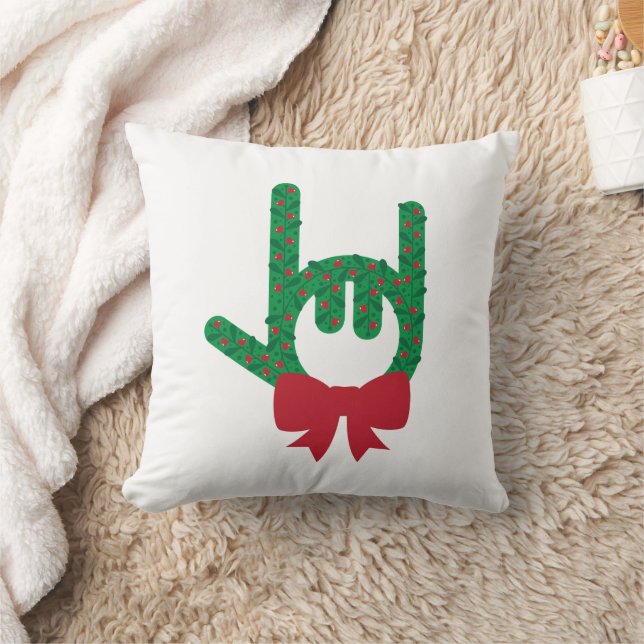 I Liebe You Christmas Wreath Throw Kissen (Decke)