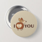 I Liebe You Corgi Dog Button (Vorne & Hinten)