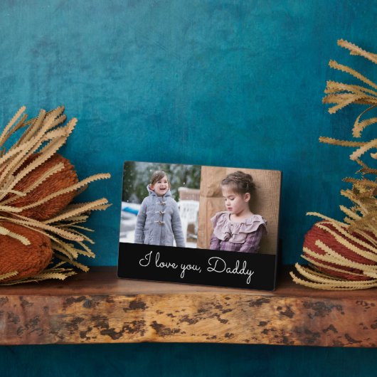 I Liebe You Daddy Black Script 2 Foto Collage Fotoplatte (Seite)
