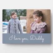 I Liebe You Daddy Blue Script 2 Foto Collage Fotoplatte (Vorderseite)