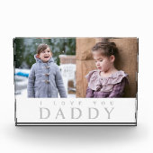 I Liebe You Daddy Elegant 2 Foto Collage Block (Vorderseite)