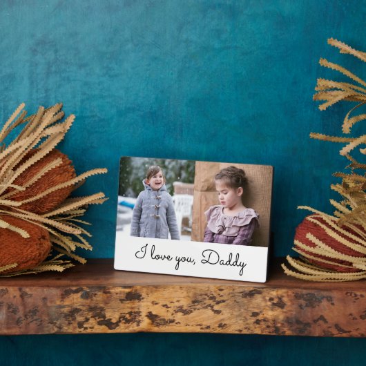 I Liebe You Daddy Elegantes Script 2 Foto Collage Fotoplatte (Seite)