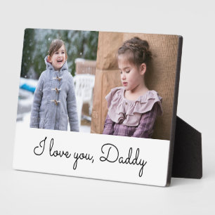 I Liebe You Daddy Elegantes Script 2 Foto Collage Fotoplatte