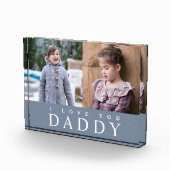 I Liebe You Daddy Modern Blue 2 Foto Collage Block (Rechts)