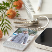 I Liebe You Daddy Modern Grau 2 Foto Schlüsselanhänger (Vorderseite rechts)