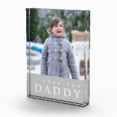 I Liebe You Daddy Modern Gray Kids Foto Block (Rechts)