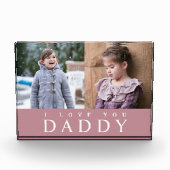 I Liebe You Daddy Modern Pink 2 Foto Collage Block (Vorderseite)