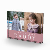I Liebe You Daddy Modern Pink 2 Foto Collage Block (Rechts)