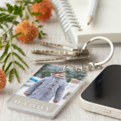 I Liebe You Daddy Modern Taupe 2 Foto Schlüsselanhänger (Vorderseite rechts)