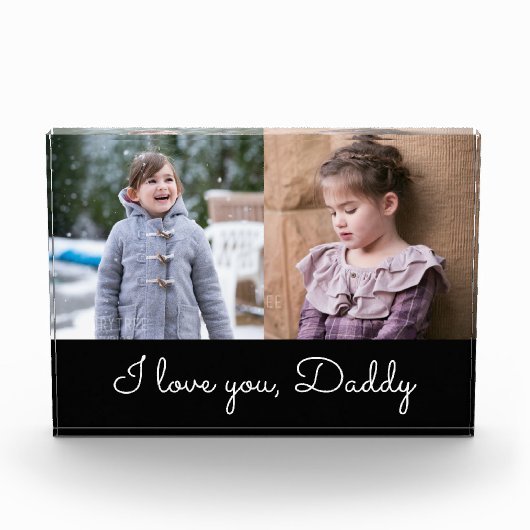 I Liebe You Daddy Script / Collage Fotoblock (Vorderseite)