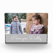 I Liebe You Daddy Script Grau 2 Foto Collage Block (Vorderseite)