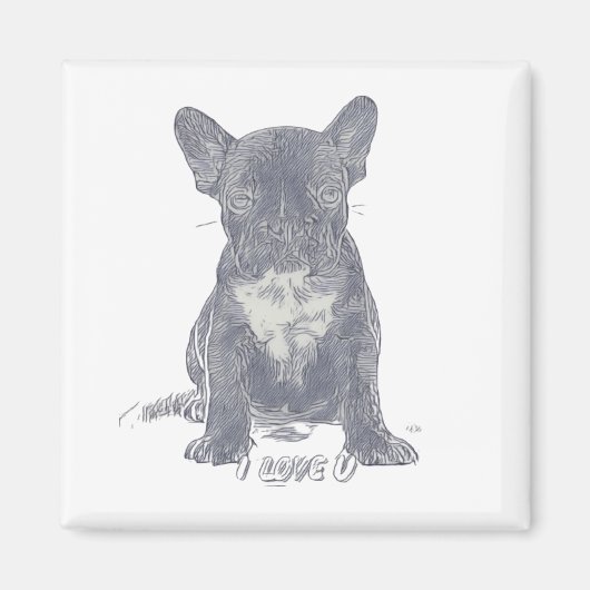 I Liebe YOU - French Bulldog Magnet (Vorne)